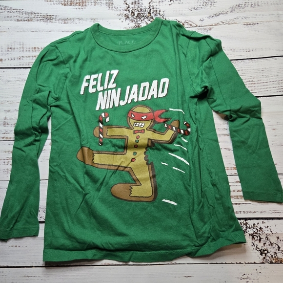 Carters Snug Fit Dinosaur Christmas PJs pajamas + CP long sleeve Ninja t-shirt 6 - Picture 7 of 9